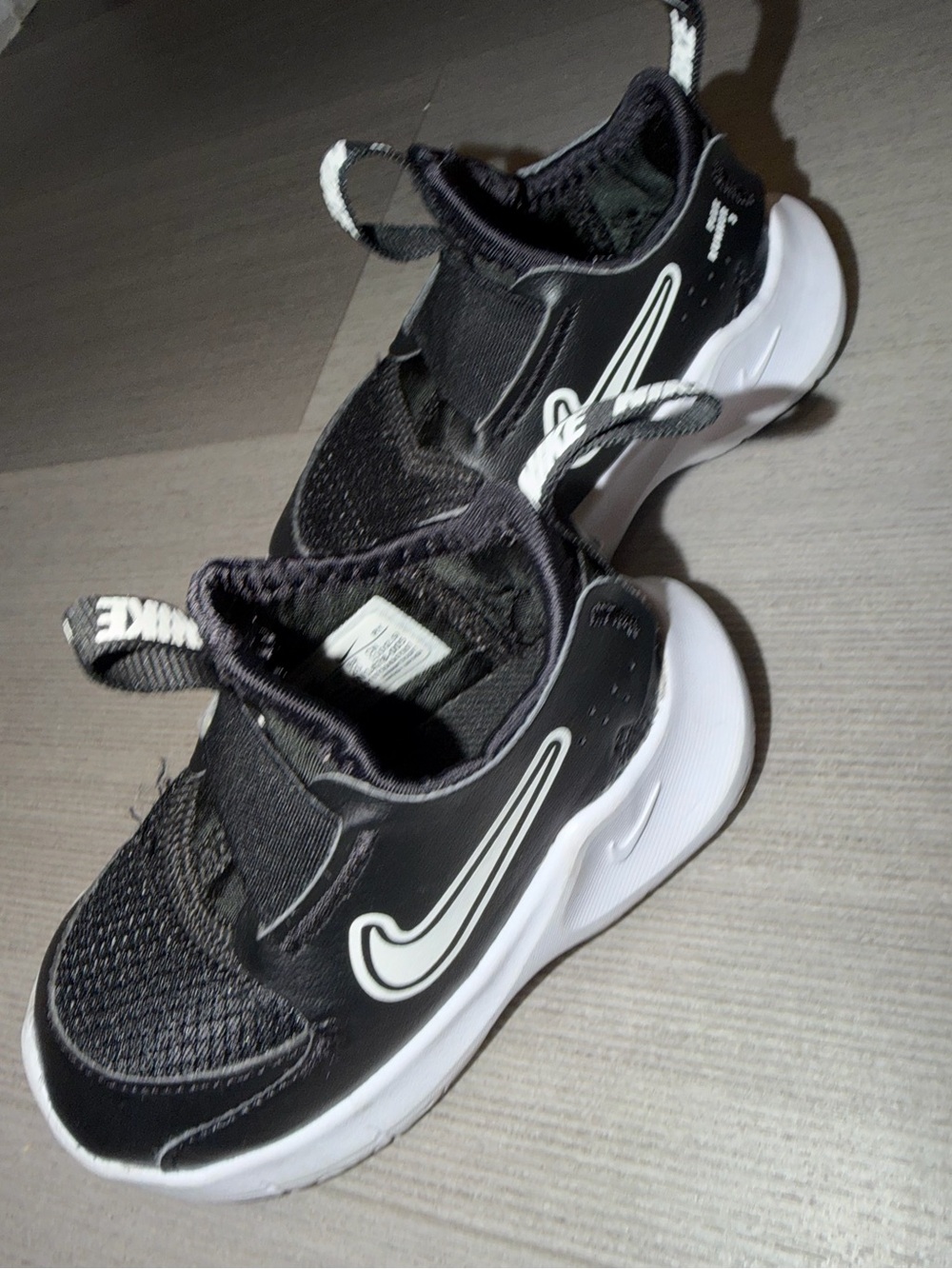 Nike Kids Black and White Velcro Athletic Sneakers